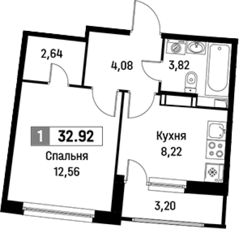 Купить однокомнатную квартиру у метро Девяткино в Мурине. Вариант № 6212225, 0, площадь - квм, цена 6009114 рублей