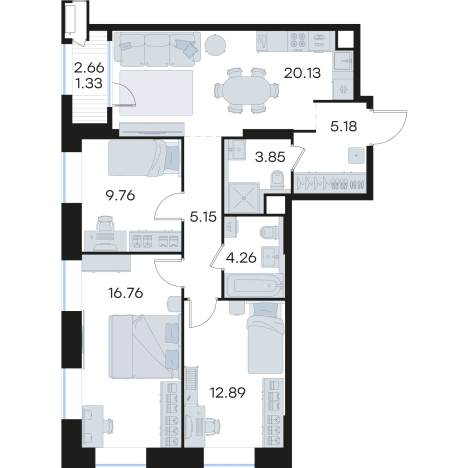 Купить квартиру в ЖК Glorax Черниговская в Нижнем Новгороде. Вариант № 9336642, 0, площадь -  квм, цена 33256755 рублей