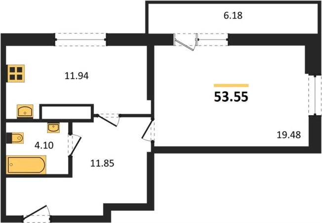 Купить однокомнатную квартиру в новостройках в районе Кировский в Новосибирске. Вариант № 9879514, 0, площадь -  квм, цена 5150000 рублей
