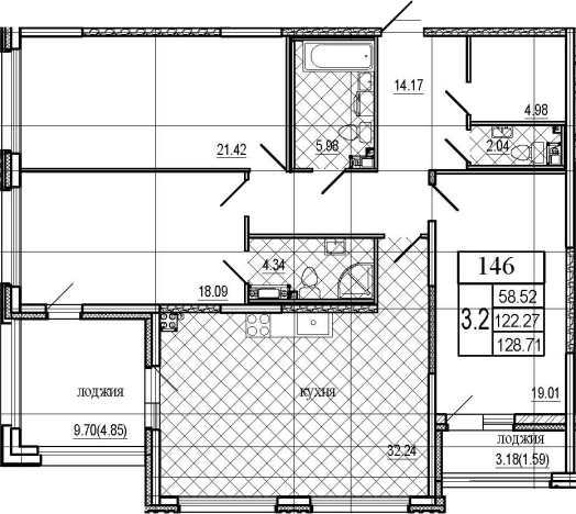 Купить многокомнатную квартиру в новостройках на улице Петровский проспект в Санкт-Петербурге. Вариант № 4035435, 0, площадь -  квм, цена 63699428 рублей