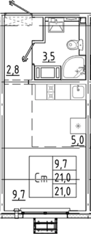 Купить Студию на вторичке в ЖК Цветной город в Санкт-Петербурге. Вариант № 8085854, 0, площадь -  квм, цена 3625188 рублей