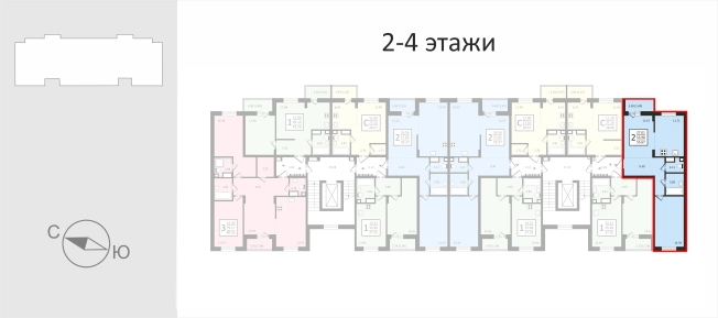 . Вариант № 95024, 1, площадь - 55.67 квм, цена 6372000 рублей