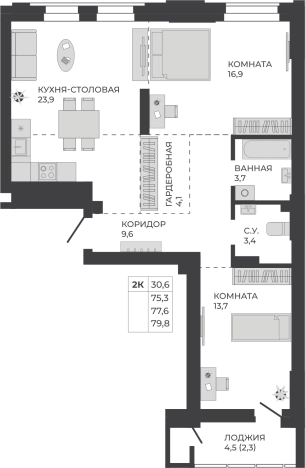 Купить двухкомнатную квартиру в новостройках на улице Тесла в Новосибирской области. Вариант № 7627496, 0, площадь -  квм, цена 11289248 рублей