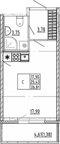 Купить квартиру в новостройках в ЖК Up квартал Воронцовский в Мурине. Вариант № 8225632, 0, площадь -  квм, цена 4714270 рублей