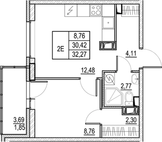 Купить однокомнатную квартиру у метро Звёздная в Санкт-Петербурге. Вариант № 6256253, 0, площадь -  квм, цена 5783000 рублей