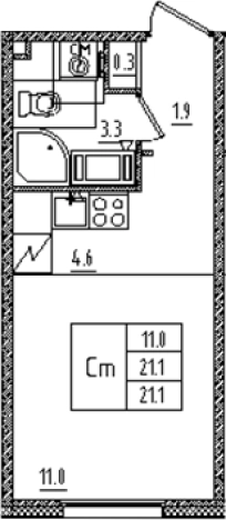 Купить Студию на улице Товарищеский проспект в Санкт-Петербурге. Вариант № 6609116, 0, площадь -  квм, цена 6613351 рублей