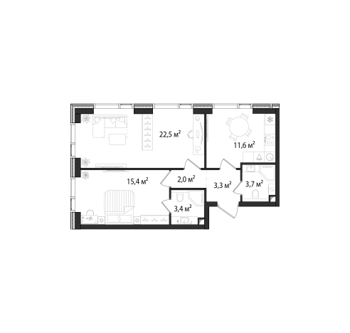 Купить двухкомнатную квартиру у метро Нагатинская в Москве. Вариант № 8434053, 0, площадь -  квм, цена 31808688 рублей