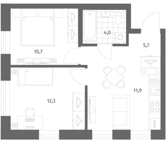 Купить двухкомнатную квартиру в ЖК NEWПИТЕР в Ленинградской области. Вариант № 5258465, 0, площадь - квм, цена 7851000 рублей