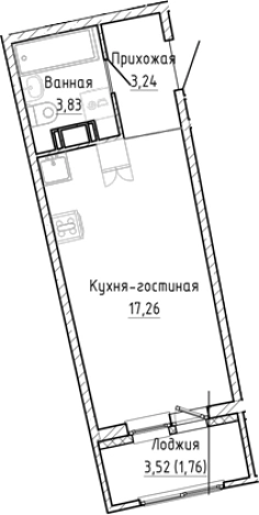 Купить Студию в новостройках в Мурине. Вариант № 8928419, 0, площадь -  квм, цена 5959785 рублей