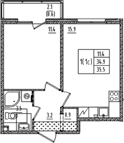 Купить двухкомнатную квартиру в новостройках на улице Товарищеский проспект в Санкт-Петербурге. Вариант № 8341880, 0, площадь -  квм, цена 10391773 рублей
