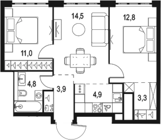 Купить квартиру в ЖК Level Южнопортовая в Москве. Вариант № 71270, 0, площадь -  квм, цена 21954097 рублей