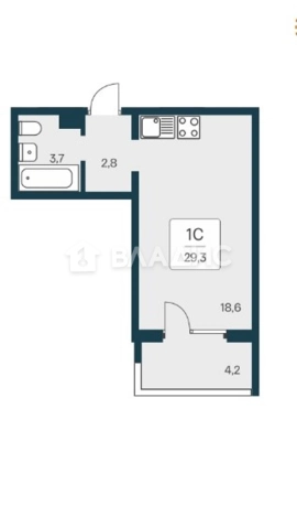 Купить Студию в Новосибирской области. Вариант № 9491462, 13, площадь -  квм, цена 3500000 рублей