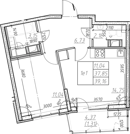 Купить двухкомнатную квартиру в ЖК Левитан в Мурине. Вариант № 6853567, 0, площадь -  квм, цена 5961375 рублей