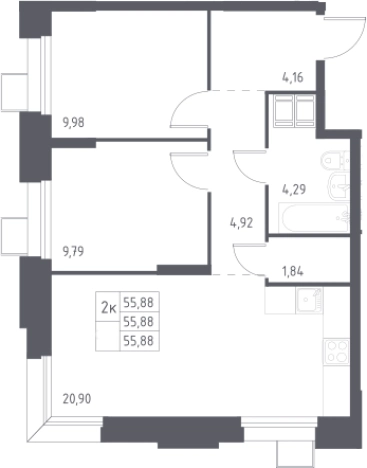 Купить трехкомнатную квартиру в ЖК Тропарево парк в Москве. Вариант № 3591577, 0, площадь -  квм, цена 13261831 рублей