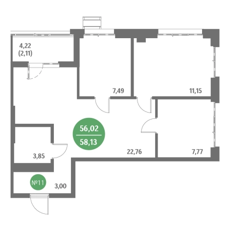 Купить трехкомнатную квартиру в ЖК Стрижи в Приморском крае. Вариант № 10291227, 0, площадь -  квм, цена 9848000 рублей