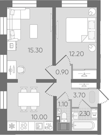 Купить двухкомнатную квартиру на вторичке в ЖК Цветной город в Санкт-Петербурге. Вариант № 8093338, 0, площадь -  квм, цена 8463819 рублей