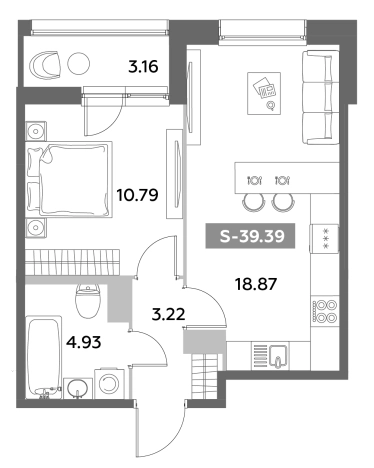 Купить двухкомнатную квартиру в новостройках у метро Звёздная в Санкт-Петербурге. Вариант № 6217217, 0, площадь -  квм, цена 13401104 рублей