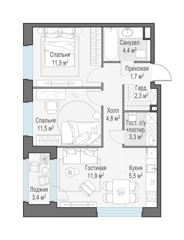 Купить трехкомнатную квартиру в Микрорайоне 8-й, Мытищи в Мытищах. Вариант № 167435, 0, площадь -  квм, цена 13460000 рублей