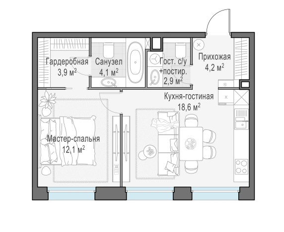 Купить двухкомнатную квартиру в новостройках в ЖК Белый Grad в Мытищах. Вариант № 167234, 0, площадь -  квм, цена 8770000 рублей