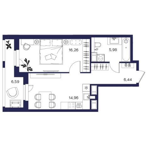 Купить однокомнатную квартиру в новостройках на улице Студёный Кордон в Пензе. Вариант № 133028, 0, площадь -  квм, цена 4405171 рублей