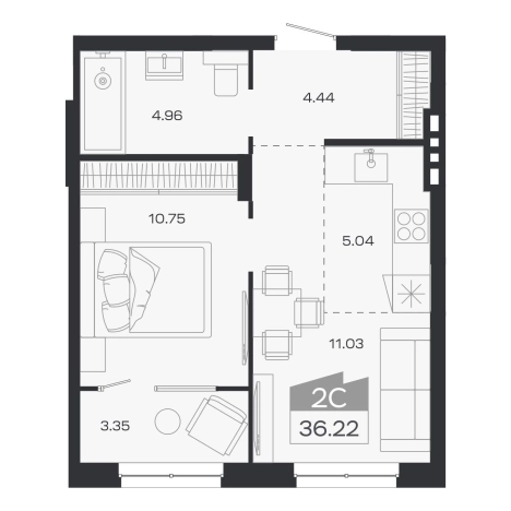 Купить двухкомнатную квартиру в ЖК Базилик (НОВОСИБИРСК) в Новосибирской области. Вариант № 9952166, 0, площадь -  квм, цена 5808000 рублей