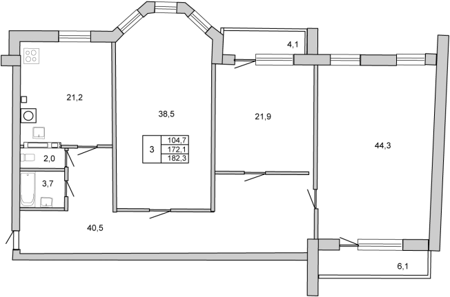 Купить четырехкомнатную квартиру у метро Проспект Просвещения в Санкт-Петербурге. Вариант № 8062767, 0, площадь -  квм, цена 29257000 рублей