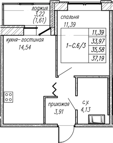 Купить квартиру в ЖК Уютный в Ленинградской области. Вариант № 8063769, 0, площадь -  квм, цена 5954953 рублей