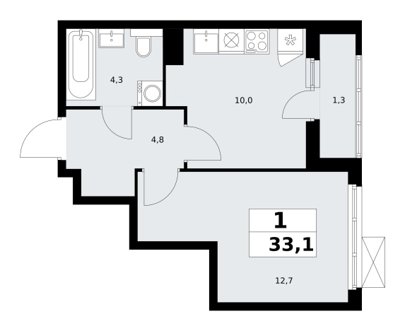 Купить однокомнатную квартиру у метро Потапово в Москве. Вариант № 525159, 0, площадь -  квм, цена 12973876 рублей