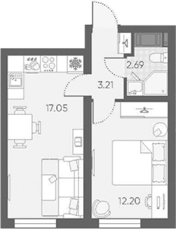 Купить двухкомнатную квартиру в новостройках у метро Автово в Санкт-Петербурге. Вариант № 6889245, 0, площадь -  квм, цена 9616372 рублей