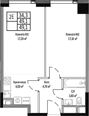 Купить двухкомнатную квартиру у метро Ростокино в Москве. Вариант № 103661, 0, площадь -  квм, цена 15098250 рублей