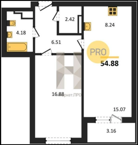 Купить однокомнатную квартиру в Воронеже. Вариант № 5321282, 0, площадь -  квм, цена 7842352 рублей