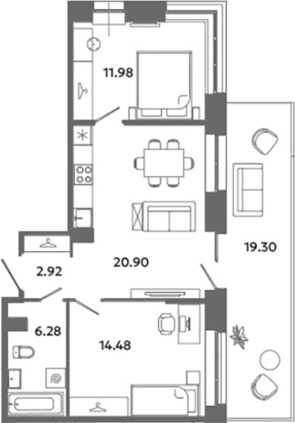 Купить квартиру в ЖК Загляденье в Ленинградской области. Вариант № 6631626, 0, площадь -  квм, цена 10489381 рублей