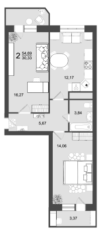 Купить квартиру на улице Профсоюзная в Клине. Вариант № 140667, 0, площадь -  квм, цена 7400000 рублей