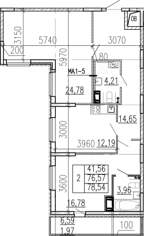 Купить двухкомнатную квартиру у метро Девяткино в Ленинградской области. Вариант № 9095314, 0, площадь -  квм, цена 11040600 рублей