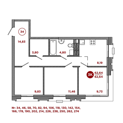 Купить квартиру в новостройках в ЖК "Порт Мэй" (Port May) в Владивостоке. Вариант № 10271027, 1, площадь -  квм, цена 14434000 рублей