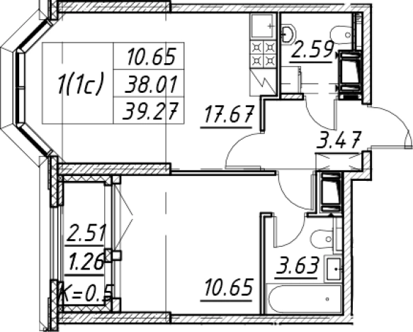 Купить двухкомнатную квартиру в новостройках у метро Елизаровская в Санкт-Петербурге. Вариант № 7849798, 0, площадь -  квм, цена 13214394 рублей