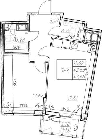 Купить двухкомнатную квартиру в ЖК Левитан в Мурине. Вариант № 6851822, 0, площадь -  квм, цена 6698475 рублей