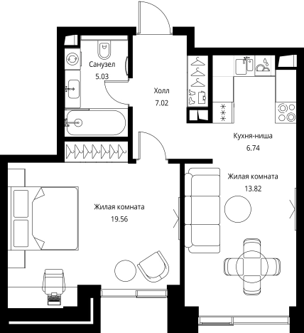 Купить однокомнатную квартиру у метро Мякинино в Москве. Вариант № 99107, 0, площадь -  квм, цена 23108023 рублей