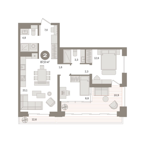 Купить двухкомнатную квартиру у метро Фонвизинская в Москве. Вариант № 8625591, 0, площадь -  квм, цена 39960000 рублей