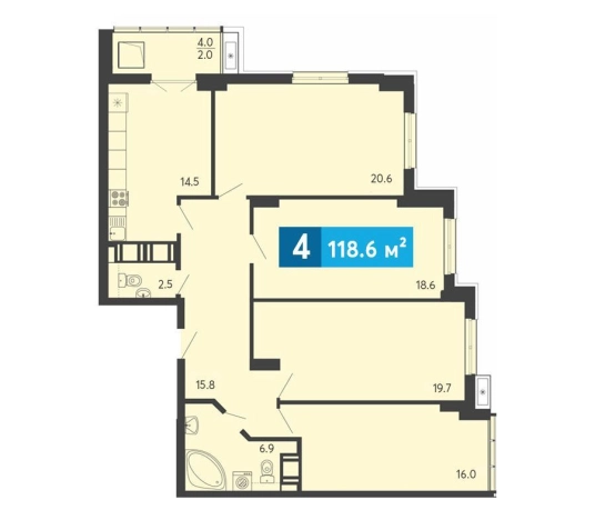 Купить квартиру в ЖК Жилой комплекс "Созвездие (1 очередь)" в Пензенской области. Вариант № 5536216, 0, площадь -  квм, цена 12636300 рублей