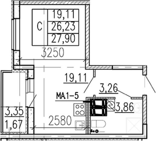 Купить квартиру в ЖК Высота в Ленинградской области. Вариант № 9094858, 0, площадь -  квм, цена 4230000 рублей