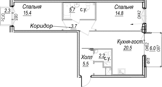 Купить трехкомнатную квартиру на улице набережная реки Карповки в Санкт-Петербурге. Вариант № 66471, 0, площадь -  квм, цена 38210529 рублей