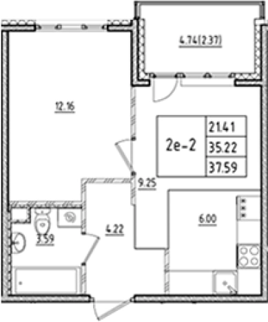 Купить квартиру у метро Проспект Ветеранов в Ленинградской области. Вариант № 6854916, 0, площадь -  квм, цена 7257652 рублей