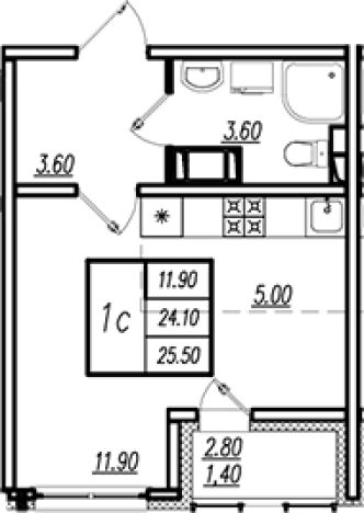 Купить Студию в новостройках на улице Чарушинская в Санкт-Петербурге. Вариант № 8092554, 0, площадь -  квм, цена 5038290 рублей