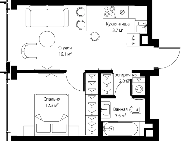 Купить квартиру в ЖК Symphony 34 в Москве. Вариант № 161780, 0, площадь - квм, цена 30985200.0000 рублей