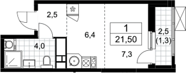 Купить Студию в ЖК Скандинавия в Москве. Вариант № 93810, 0, площадь -  квм, цена 7934683 рублей