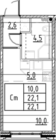 Купить квартиру в новостройках у метро Купчино в Санкт-Петербурге. Вариант № 7597302, 0, площадь -  квм, цена 5333370 рублей