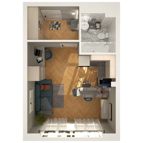 Купить Студию в Новокузнецке. Вариант № 7647438, 0, площадь -  квм, цена 4349450 рублей