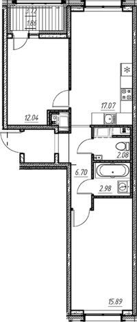 . Вариант № 9154475, 0, площадь - 56.76 квм, цена 8354522 рублей