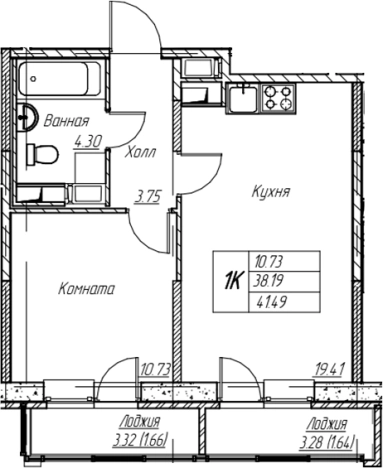 Купить двухкомнатную квартиру в ЖК Юнтолово в Санкт-Петербурге. Вариант № 7835009, 0, площадь -  квм, цена 8928116 рублей